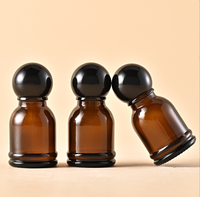 Flacon compte-gouttes en verre ambré de 15 ml à double cercle avec bouchon à bille pour huiles essentielles, solutions originales et essences, flacon de voyage
