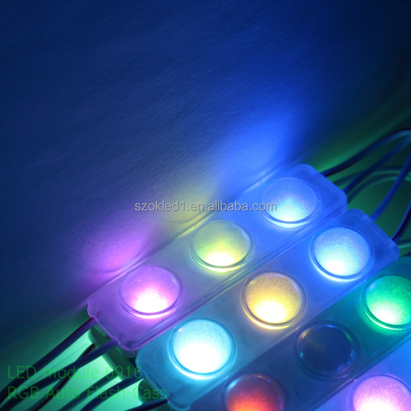 RGB мигающий декоративный автомобильный светильник 12 В, 6916 праздничные мигающие огни, 3 светодиода 1,5 Вт IP65 12 В 3 smd светодиодный модуль RGB