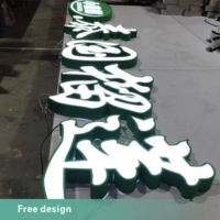 Vente chaude : Boîte lumineuse fluorescente, enseigne en lettres acryliques, enseigne de magasin, panneau d'affichage intérieur, écologique, résistant à l'eau