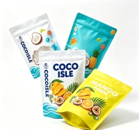 Volledig gekleurd bedrukte, food grade fruitgummi snoepzakken met aangepaste illustratie & logo, snackzakjes, hersluitbare kartonnen verpakking, OEM fabriek