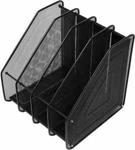Office Desk Document <b>File</b> Paper Organiser <b>File</b> Holder 4 Compartment Mesh Magazine Holder Rack Stand - Product Image 2