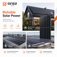 Panneau solaire monocristallin Ginza 650W à double vitrage, 144 cellules, IP68, module PV haute efficacité pour systèmes commerciaux connectés au réseau