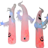 Décorations d'Halloween d'extérieur, lumières LED, fournitures pour fêtes, décorations pour la maison, décorations gonflables effrayantes pour la cour, 8 à 12 pieds, gonflables d'Halloween