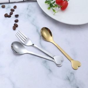 Tenedores de Postre en Forma de Corazón, Mini, de Acero Inoxidable, Dorados, para Café y Espresso, Venta al Por Mayor Personalizada - Product Image 5