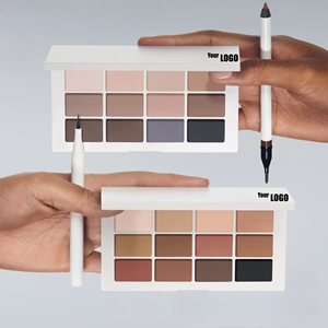 Palette de fards à paupières personnalisée à marque privée, 12 couleurs nude, imperméable, longue tenue, haute pigmentation, maquillage pour les yeux - Product Image 2
