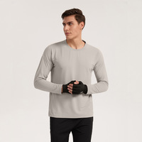 Camiseta Deportiva de Manga Larga para Hombre, Cuello Redondo, Secado Rápido, Elástica en Cuatro Direcciones, para Gimnasio, Running y Fitness, Personalizable, OEM