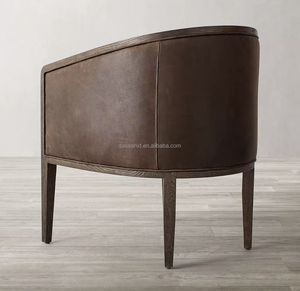 Fauteuil de salle à manger en cuir Dixon, style moderne minimaliste glamour des années 1950, de la dynastie Sassanide - Product Image 4