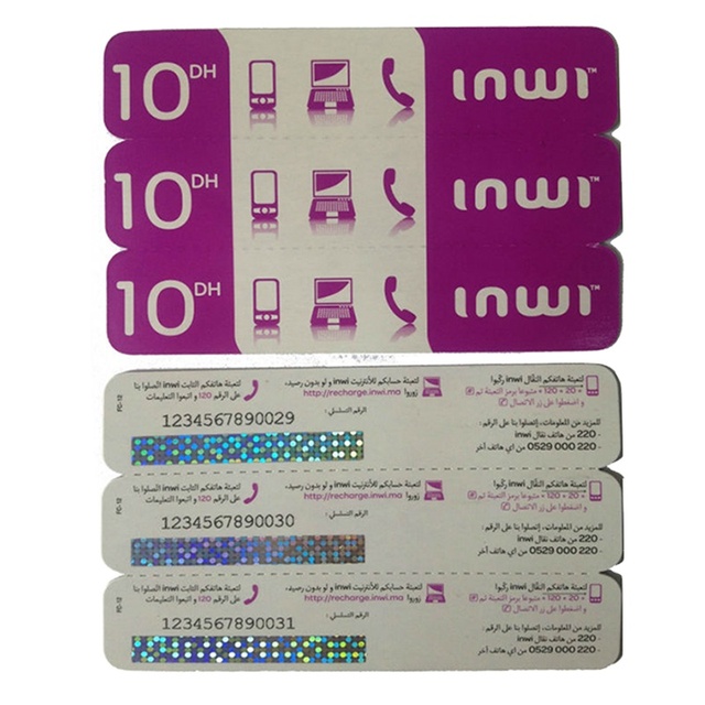 Wholesale Price Code Scratch Card Free Shipping Mobile Phone Recharge Card Scratch Card