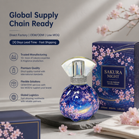 Flacon de parfum en verre Sakura de luxe 50 ml, finition mate, logo personnalisé, impression à l'écran, estampage à chaud, flacons exquis