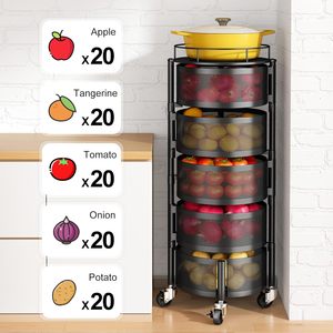 Estante de Almacenamiento para Cocina de 4 Niveles, Plegable, de Acero, Multifuncional, Blanco y Negro, Tipo Cartón, Venta al Por Mayor - Product Image 6