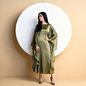Robe Abaya décontractée en polyester uni, nouvelle conception, pour femmes musulmanes, vente en gros depuis la Chine - Product Image 3