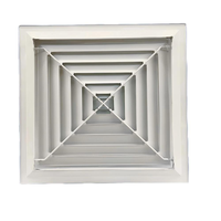 Diffuseur d'air carré à 4 voies en aluminium au design moderne pour plafond, grille d'alimentation en air conditionné HVAC