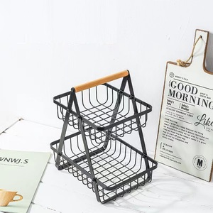 Cesta de Frutas Metálica de 2 Niveles, Desmontable, Negra, para Almacenar Frutas y Verduras, Organizador de Almacenamiento para la Encimera de la Cocina y el Hogar - Product Image 3