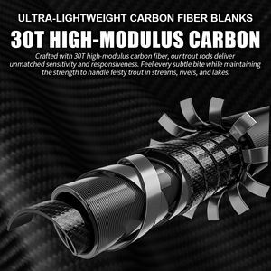 Stock che colano trote Bancy 1.68m 2-6lb Action UL trota di carbonio puro - Product Image 3