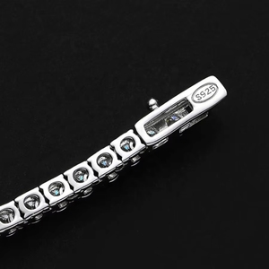 Colar de Corrente Tennis de Joias Finas, Cravejado com Moissanite Branco VVS de 3mm a 5mm, Cor D, em Prata Esterlina 925, Presente para Mulheres e Homens - Product Image 3