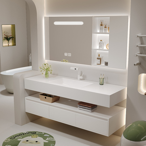 Mueble <span class=keywords><strong>de</strong></span> Baño Moderno <span class=keywords><strong>de</strong></span> Lujo para Colgar en la Pared, Conjunto <span class=keywords><strong>de</strong></span> Muebles <span class=keywords><strong>de</strong></span> Baño <span class=keywords><strong>con</strong></span> <span class=keywords><strong>Espejo</strong></span> - Product Image 5