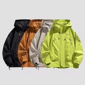 Giacca a Vento Personalizzata da Uomo con Zip, Impermeabile, Nera, <span class=keywords><strong>Bomber</strong></span>, per Campeggio, Larga, Sottile, Softshell con Cappuccio, per Escursionismo - Product Image 1