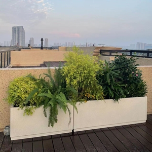 <span class=keywords><strong>Jardinière</strong></span> <span class=keywords><strong>rectangulaire</strong></span> en métal d'extérieur en aluminium, pots à fleurs en <span class=keywords><strong>béton</strong></span> simulé pour les jardinières d'espaces publics, <span class=keywords><strong>grande</strong></span> taille pour l'extérieur - Product Image 3