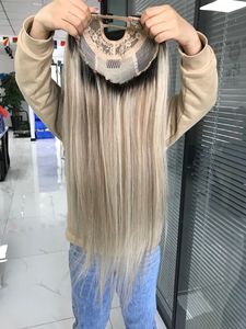 Nueva Llegada Highlight Hair U Part Peluca Cabello Humano 22 "150 Densidad Cabello Liso Sedoso Transparente Brasileño 1 PC Largo Medio - Product Image 4