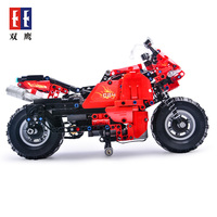 Jouets en plastique pour enfants, blocs de construction de moto, modèle, briques, échelle 1/10, C51024