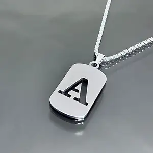 Hot Selling Fashion Neutral Style 26 Letter English Hollow Stainless Steel Non Fading Accessories Necklace