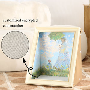 Luxueux planche à gratter haute densité chat <span class=keywords><strong>maison</strong></span> quatre saisons universel interactif jouet pour animaux de compagnie peinture à l'huile conception - Product Image 3