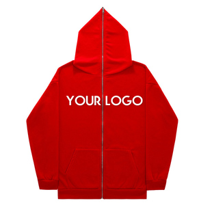 Sudadera con capucha de alta calidad, tejido grueso de felpa francesa, con cremallera completa, estampado personalizado en relieve, con cremallera frontal completa. - Product Image 6