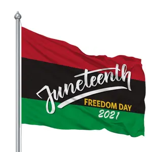 Fábrica Entrega Rápida Preço Barato 100% Poliéster Impressão Digital Personalizado 3x5ft Juneteenth Flag