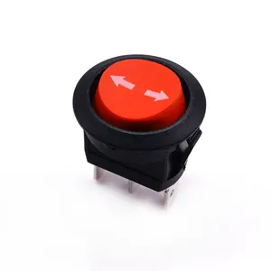 6a 250v 3 pin red illuminated rocker switch round 3 position manufacture free sample