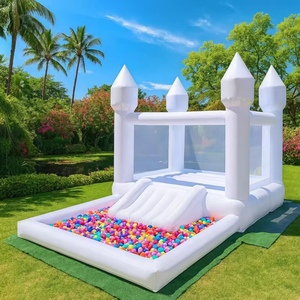 Château gonflable blanc avec fosse à balles et toboggan, mini château gonflable <span class=keywords><strong>pour</strong></span> enfants et adultes avec souffleur d'air - Product Image 6