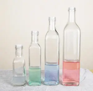 250毫升-1000毫升不同容量方形橄榄油玻璃瓶带盖