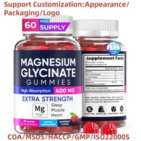 Gummies de glycinate de magnésium sans sucre à marque privée OEM, enrichies en vitamines, 400 L-théanine, camomille, mélisse