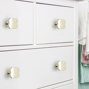 Single-Hole Pull Handle Simple Four-leaf Clover Colored Zinc Alloy Modern for Bedrooms Kitchen Drawer 25mm Cabinets Wardrobes - Product Image 6