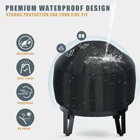 Logo personnalisé 50 pouces carré rond étanche à la poussière Patio Fire Pit Cover avec cordon de serrage