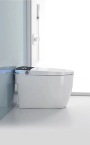 Inodoro Inteligente Automático Premium con Bidé Integrado, Tanque de Agua, Cerámica, Montaje en Suelo, Luz Nocturna, para Hotel - Product Image 4