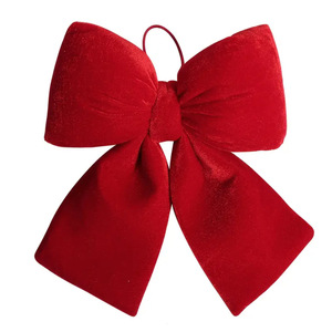 Baiyang Crafts Red Velvet Fabric Bow Christmas <b>Tree</b> <b>Ornament</b> Large 6-8 Inches Factory Wholesale Set Of 3 - Product Image 5