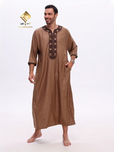 Túnica Árabe Masculina de Alta Gama 2025, con Material Suave Antipilling, Elegantes Mangas Tres Cuartos - Product Image 2