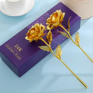 2020 years 24k gold foil rose with gift box for Drop shipping Gold Rose Wedding Decoration Flower