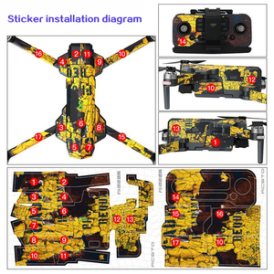 Autocollant en PVC coloré HOSHI pour drone <span class=keywords><strong>SJRC</strong></span> F11 / <span class=keywords><strong>F11S</strong></span> 4K Pro, ensemble complet de décalcomanies pour télécommande, film de camouflage, skins de protection pour drone - Product Image 6