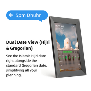 סינכרון 10 \ "מסך מגע דינמי דיגיטלי לוח שנה איסלאמי & שעון אזן זמני תפילה wifi - Product Image 1
