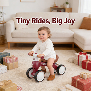 Cadeau pour la fête des enfants, vélo d'équilibre pour enfants de 1 à 3 ans, trotteur à quatre roues pour tout-petits, roues intérieures/extérieures - Product Image 6