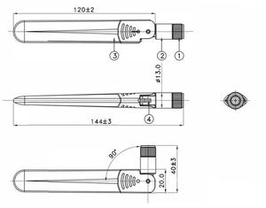 เสาอากาศยางแบบพับได้ขนาด 144 มม. รองรับ 4G LTE 5G พร้อมหัวต่อ SMA ชาย 700-2700MHz สำหรับเราเตอร์ <span class=keywords><strong>Huawei</strong></span> และ Mobile <span class=keywords><strong>Hotspot</strong></span> - Product Image 3