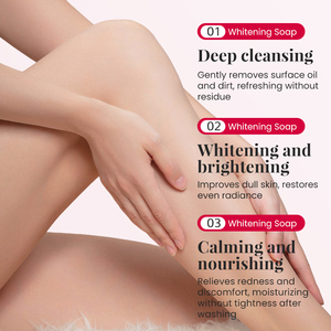สบู่ก้อนไวท์เทนนิ่งกุหลาบชมพู 100 กรัม ยี่ห้อ KORMESIC ผลิตแบบ OEM สบู่ธรรมชาติ ฟองเยอะ ทำความสะอาดอย่างอ่อนโยน ช่วยให้ผิวขาวกระจ่างใส - Product Image 4