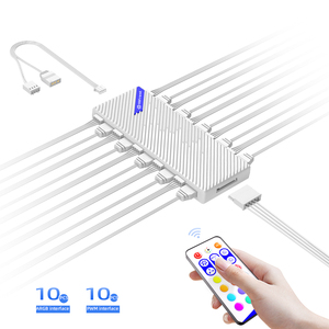 Nhà máy sản phẩm mới coolmoon chơi game Phụ kiện PC điều khiển từ xa 10argb + 10pwm giao diện điều khiển máy tính người hâm mộ Hub - Product Image 1