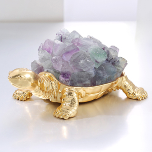 JD GEMS Vente en gros de pierres naturelles <span class=keywords><strong>Améthyste</strong></span> Tortue Artisanat Fengshui Cristal de guérison Tortue Figurine pour la décoration de la maison - Product Image 4
