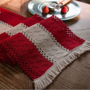 Tissu de nappe de table, coton lin, couleurs contrastées, thème américain de Noël, tissu de cuisine - Product Image 3