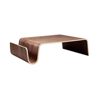Table basse en bois courbé de grande taille, style minimaliste moderne, style nordique du milieu du siècle, solide, créative, fonctionnelle, meubles de maison