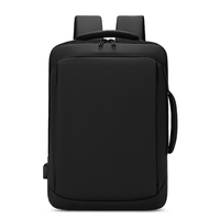 Sac à dos pour ordinateur portable, fin, professionnel, en tissu hydrofuge, avec port USB externe, pour le bureau, les trajets quotidiens et les courts séjours