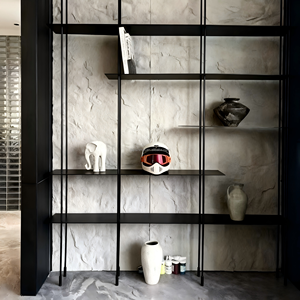 Étagères de rangement, présentoir, style moderne minimaliste, luxe, modulaire, cadre en métal aluminium personnalisé avec système <span class=keywords><strong>d</strong></span>'éclairage pour salon - Product Image 2