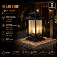 Lampe de poteau extérieure moderne avec cadre ouvert conique et panneaux en verre cannelé